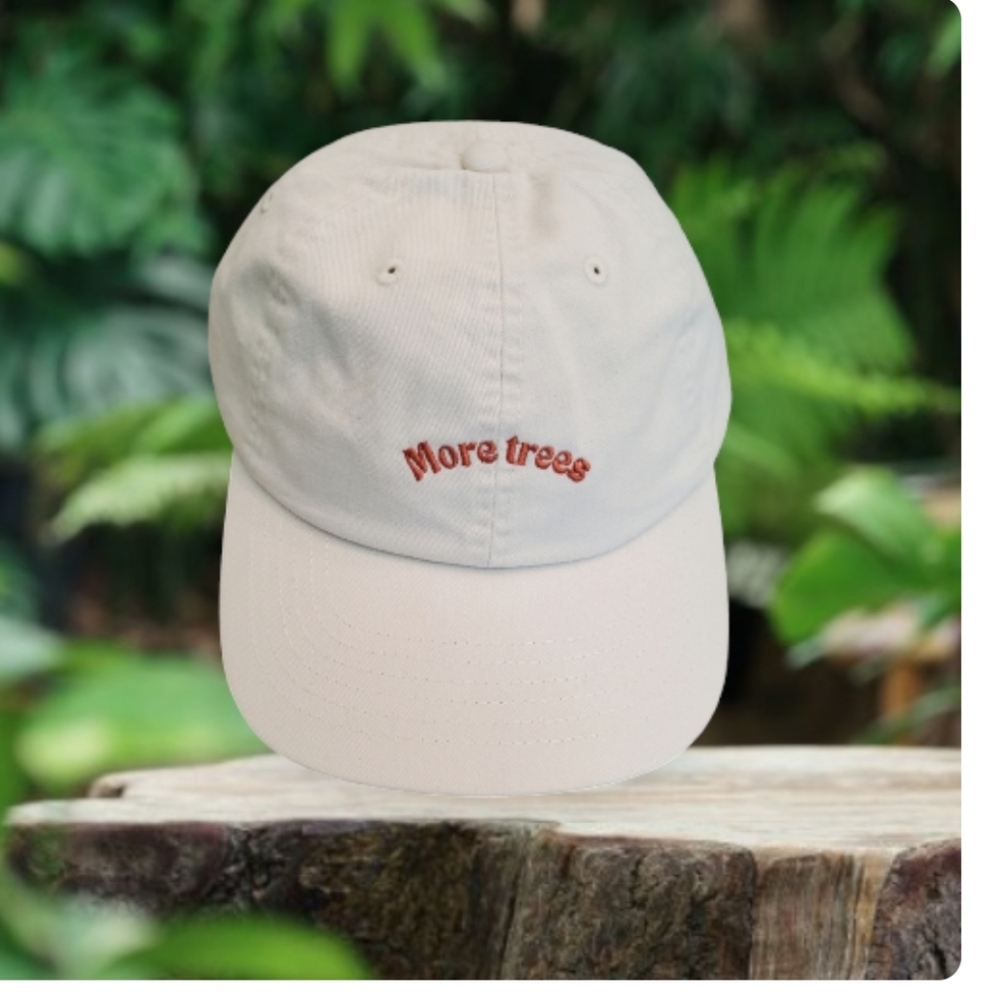 NWT Will + Bear Natural Brushed Cotton Canvas Riley Bone MORE TREES Canvas Cap